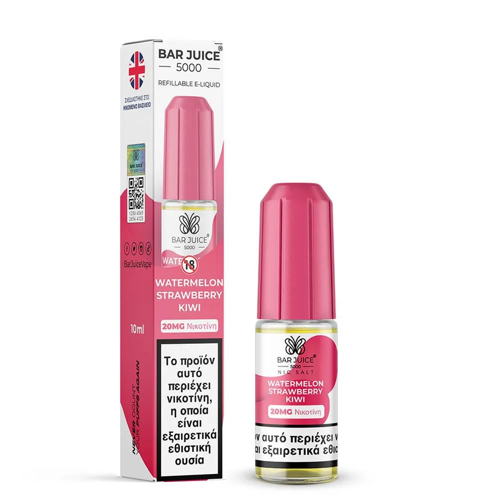 Bar Juice 5000 Nic Salts Watermelon Strawberry Kiwi 10ml 20mg