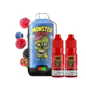 Monster Puff 28K Kit Mr Blue Συσκευή 2ml + 2x10ml 20mg